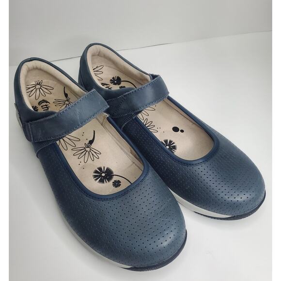 Therafit Blue Leather  Mary Jane style shoes with Velcro strap. Size 10.5-11 - Picture 3 of 11